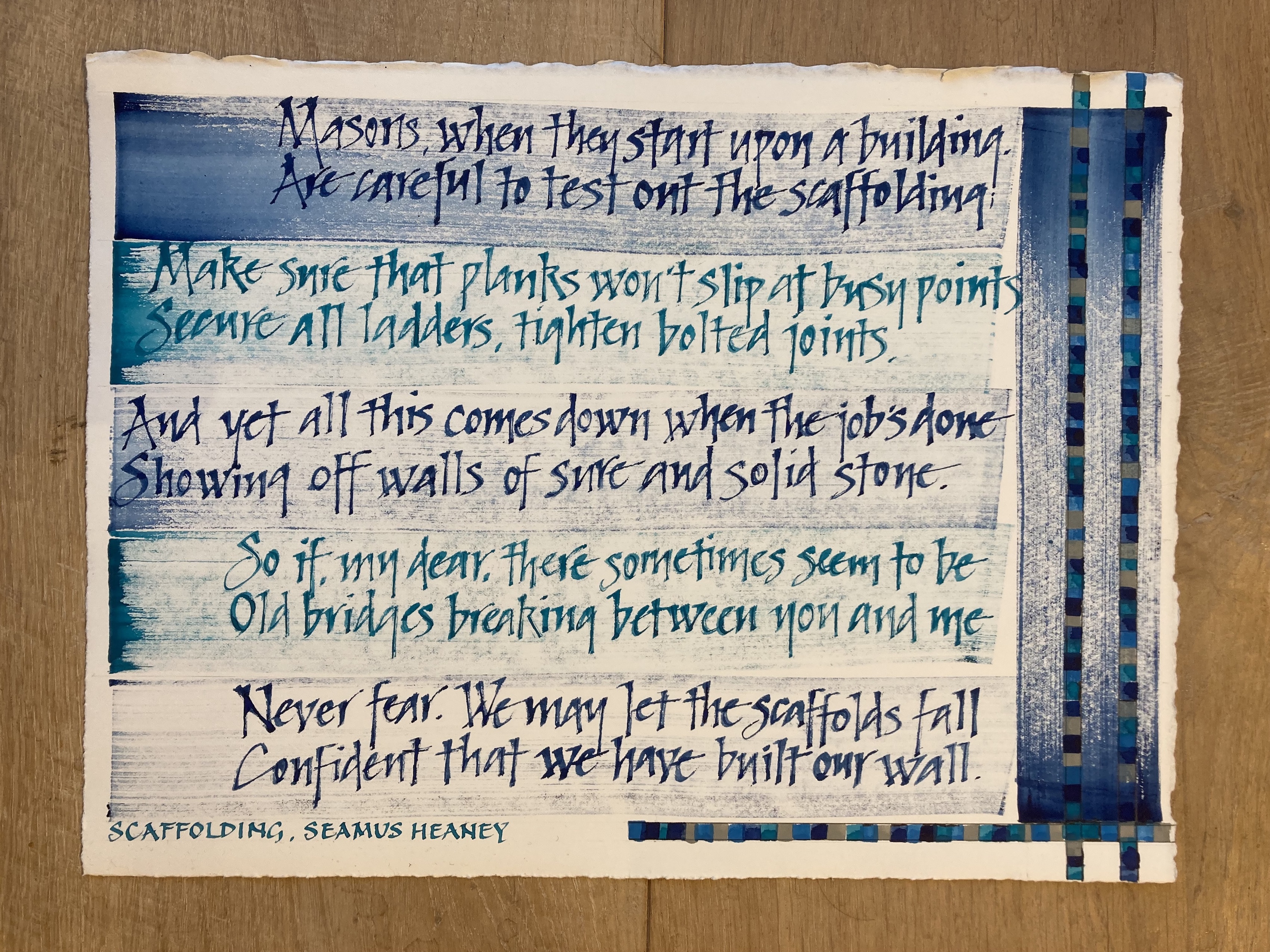 seamus heaney calligraphy commission